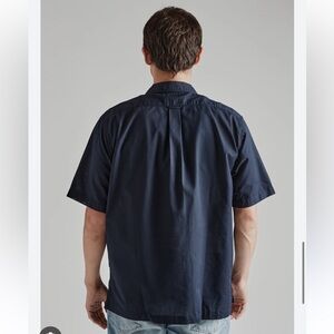 OAMC FARFETCH Cotton Navy Short Sleeve Casual Shirt Mens SZ XL Made in Portugal
